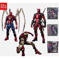 18cm New Marvel Avengers Action Figure Deadpool Iron Man Spider Man Gk Combat Armor Movie Character Model Exquisite Gift Toys