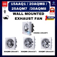 KDK 15AAQ1(15cm/6") / 20AQM8 (20cm/8") /25AQM7 (25cm/10") /30AQM8(30cm/12") WALL MOUNTED EXHAUST FAN