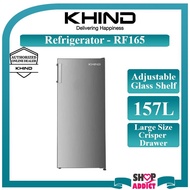 KHIND Refrigerator Single Door Fridge 157L Peti Sejuk RF165