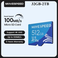MOVESPEED U3 Mini SD Card2TB 1TB 512GB High Speed Flash Memory Card Up To 100MB/s 128GB 400GB 64GB 3