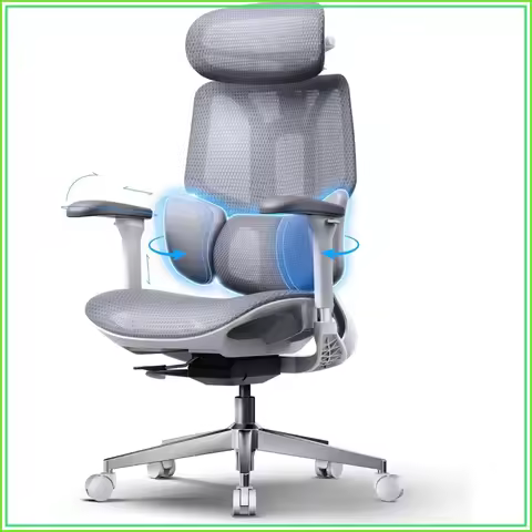 Hbada E3 Air Ergonomic Office Chair, 3-Zone Lumbar, Auto Recline, 4D Headrest, 140° Tilt, Grey
