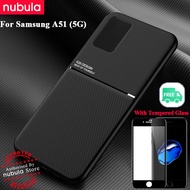 NUBULA For Samsung Galaxy A51 (5G) (6.5)inch Casing Free Tempered Glass Silky Leather Feeling hp Sam