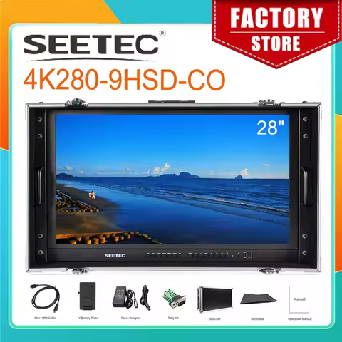 SEETEC 28" Broadcast Monitor 4K280-9HSD-CO 4K Carry-on 3840x2160 Ultra-HD Director Monitor with Suit