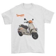 Vespa Gtv 300 Hpe Tshirt Cotton Beige Gtv Scooter Vespa Custom Printed