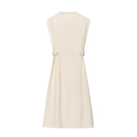 Simple V-Ne Midi Dr with Ribbon Decoration Svel round Ne Gown Cleanfit High Waist Polyester Fiber Ci