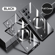 Topewon Luxury Plating Shockproof For Samsung S25 S24 S23 S22 Ultra S21 Plus Transparent Lens Glass 