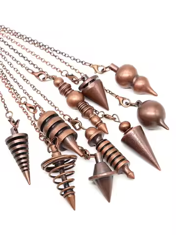 Cone 100% Copper Brass Metal Pendant Pendulum for Divination Dowsing Meditation Reiki Healing Egypti