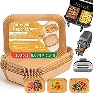 Air Fryer Disposable Paper Liners, 100 Pcs Food Grade Parchment, for Ninja DZ201 DZ401, Ninja Foodi