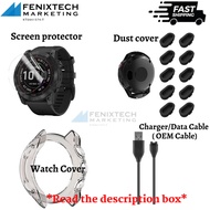 Garmin Fenix 6s, Fenix 6, Fenix 6X, Fenix 7s, Fenix 7, Fenix 7X screen protector, watch cover, charger cable, dust cover