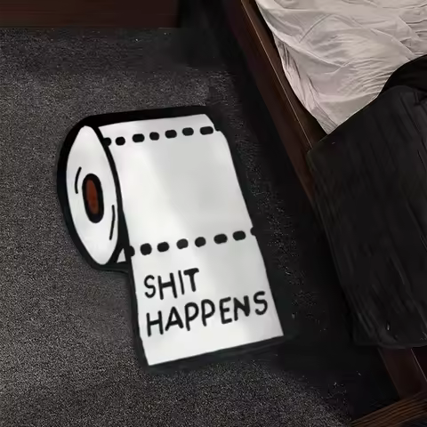 VIKAMA 50x80cm Shit Happen Personality Carpet Creative Floor Mat Rug For Bedroom Carpet For Live Roo