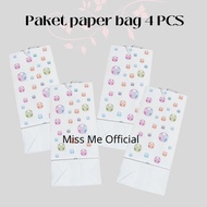 4pcs WHITE Small PAPER BAG Package/Wrap BAG/Logo PAPER BAG