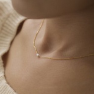 珍珠米粒純銀項鍊 | 天然珍珠 | 耐看。兩色可選