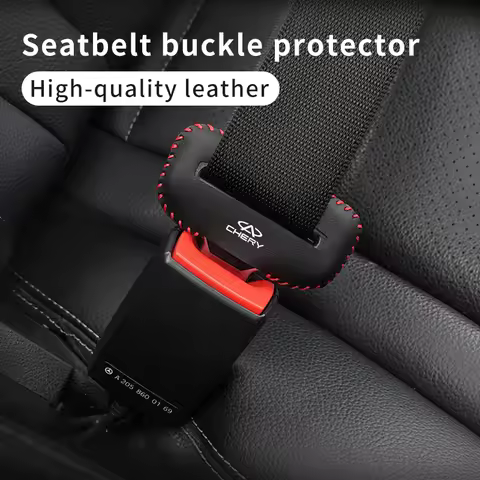 Car Seat Belt Flip Leather Buckle Protector For Chery Fulwin QQ Tiggo 3 5 2 7 T11 A1 A3 A5 Amulet M1