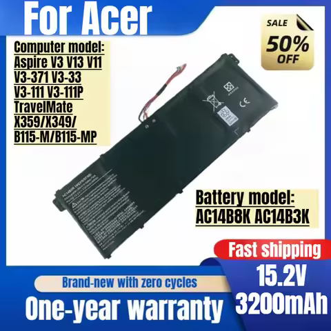 AC14B8K for Acer Aspire V3 V13 V11 V3-371 V3-33 V3-111 V3-111P TravelMate X359/X349/ B115-M/B115-MP 