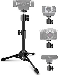 Mictop Desktop Webcam Tripod Stand, Extendable Webcam Camera Stand Mount with Rotation Platform for Logitech Stream Webcam C925e C922x C922 C930e C930 C920 C615 and Other Devices with 1/4" Thread