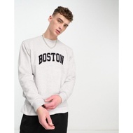 Boston Men's Abu Misty Embroidery Crewneck Sweater / Boston University Sweater / Men's Crewneck