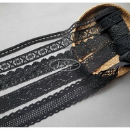 LyNa- [5 meter roll] Black cotton lace ribbon 1cm to 8cm