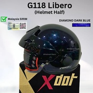 X-DOT HELMET G118 LIBERO HALF HELMET HALF STENG 1/2 Half Topi Keledar Separuh 100% ORIGINAL| KEITH S