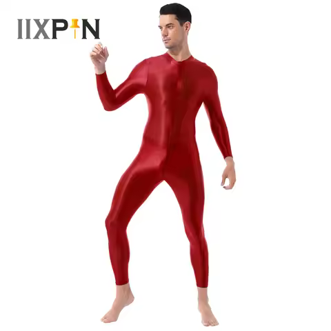 Shimmery Zentai Full Body Stocking Skin-Tight Jumpsuit Adults Zentai Suit Bodysuit Costume for Mens 