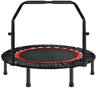 Home Office Round Foldable Fitness Trampoline Indoor Rebounder With Stability Bar Height-Adjustable Handle Jumping Trampoline Weight Up To 200Kg (Size : 40 inch)