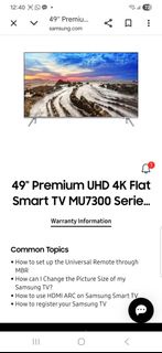 Samsung 49" Premium UHD 4K Flat Smart TV