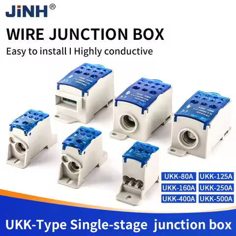 UKK 80/125A Single-Stage Splitter Box Wire Connector Multi-Outlet Terminal Block Rail Splitter Box H