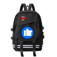 BrawlStars กระเป๋าเป้สะพายหลังแบบสองข้างสำหรับนักเรียนชายและหญิง Zeus Edgar กระเป๋าใส่ของเล่นเกมส์แบ