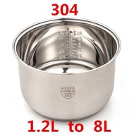 【Eco-friendly】 304 Stainless Steel Rice Cooker Inner Container Non Cooking Pot Replacement Accessories Kitchen Food Rice Cooker Liner