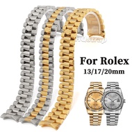 Silver Gold 13mm 17mm 20mm Stainless Steel Strap for Rolex Smart Watch Replacement Wristband for men women Bracelet Curved End