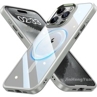 Titanium Gray Transparent Acrylic Casing Magnetic Phone Cover for IPhone 15 14 13 12 11 Pro Max Plus