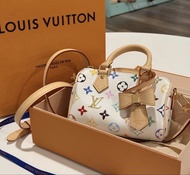 絕版收藏款 LV nano speedy 白三彩 multicolour 村上隆 denim 牛仔