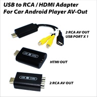 Car Android Player AV-Out USB to RCA / HDMI Adapter [ T100 7862 TS10 TS18 5760B ]