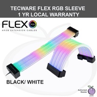 Tecware FLEX RGB ARGB PSU Sleeved Extension Cables (Black / White) 24pin + GPU