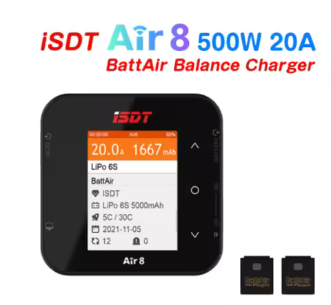 ISDT Air8 500W 20A 2-8S /Q8 MAX 1000W / Q6 Nano 200W 8A 1-6S Lipo Battery Balance Charger for Lilon 