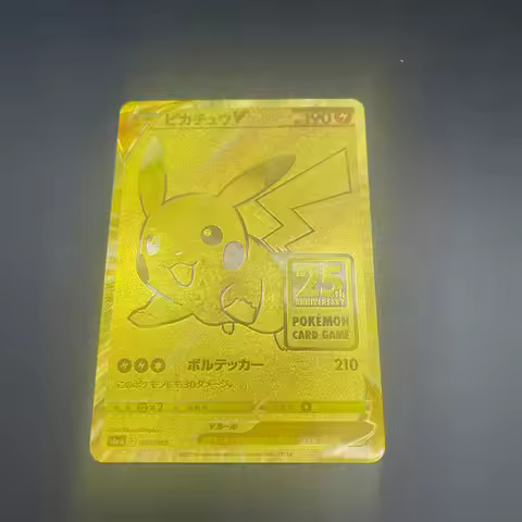 1pcs DIY Japanese Version TCG 25th ANNIVERSARY PTCG CARD GAME Self-made Gold Edition Pichu V Texture