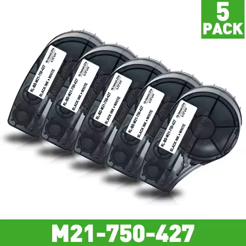 1/3/5PK M21-750-427 Label Compatible for BRADY BMP21 PLUS Handheld Label Printer Self-Laminating Vin