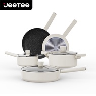 JEETEE 4PCS/5PCS Non Stick Cookware Set Kitchen Cooking Set Marble Stone Periuk Tak Melekat Frying P