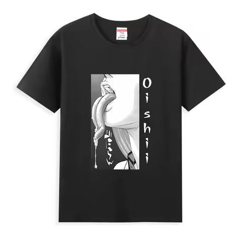 2026 Men Anime Manga Hentai Ahegao Harajuku Japan Tee Waifu T Shirt Casual Oishii Ecchi T-shirt Over