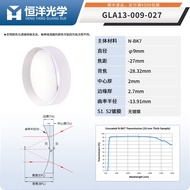 Planar-Concave Diffusing Uncoated Optical Lens