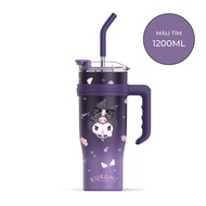 Ly giữ nhiệt Cute độc lạ 1200ml Bình giữ nhiệt INOX 304 Cốc nước có tay cần nắp đậy chống tràn kèm ố