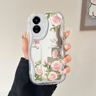 Vivo Y77 5G Hp Casing Softcase JZ Mirror Flower 5172 Cream Texture Wavy Edge Sofcase Soft Kesing Sil