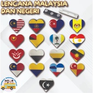 LENCANA NEGERI MALAYSIA | HEART SHAPE LENCANA NEGERI MALAYSIA | LOVE SHAPE BENDERA NEGERI MALAYSIA