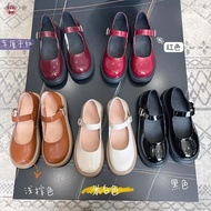 HN8 Mary Jane leather shoes-Retro Mary Jane autumn new college style flat bottom thick bottom Japane