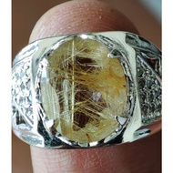 Cincin Lelaki Perak925 Batu Jarum Emas Asli
