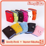 (24 Slot) SIMPLICO Men PU Leather Business Card Holder Men Women Credit Card Holder Bag Wallet 卡包 (T