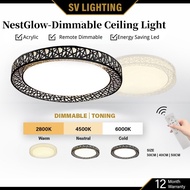 Remote Dimming LED Ceiling Lamp Creative 24W/48W Bedroom Ceiling Light