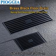 PIOGGIA Black Floor Drain Heavy Duty Cover Home Bathroom Shower Drainer Thickened Waste Floor Drain 