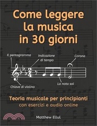 10799.Come leggere la musica in 30 giorni: Teoria musicale per principianti con esercizi e audio online