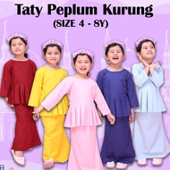 BAJU KURUNG TATY PEPLUM Plain Budak Perempuan Kids Baby Girl GOSH KIDS DESIGN Baju Raya 2025