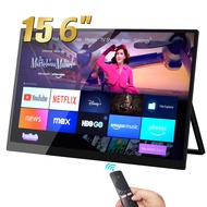 Bimawen 15.6 นิ้ว 60Hz สมาร์ททีวีจอภาพแบบพกพา Google TV สําหรับ Mini PC แล็ปท็อปโทรศัพท์ Xbox PS4 PS